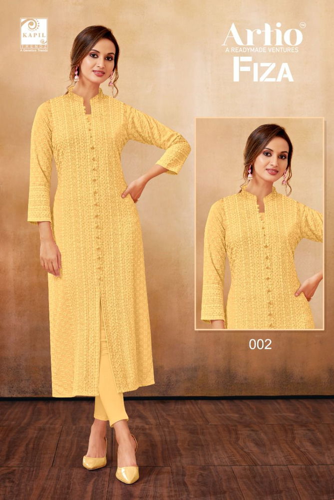 KAPIL FIZZA Fancy Ethnic Wear Rayon Designer Kurtis Collection